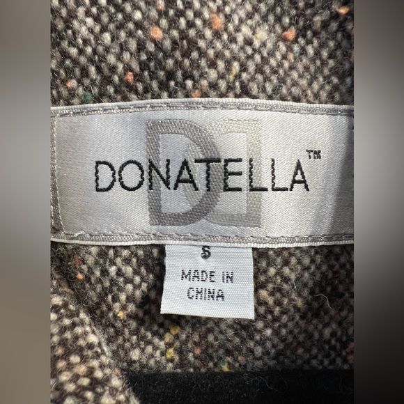Donatella Womens Tapered Wool Blend Coat Jacket Size Small Brown - Picture 3 of 6